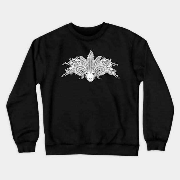 Beautiful dragon mardi gra mask Crewneck Sweatshirt by stickypixie